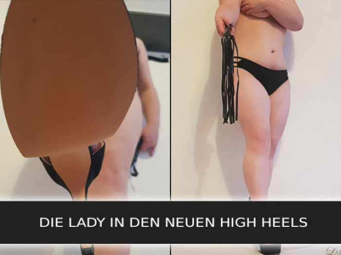 Die Lady in neuen High Heels