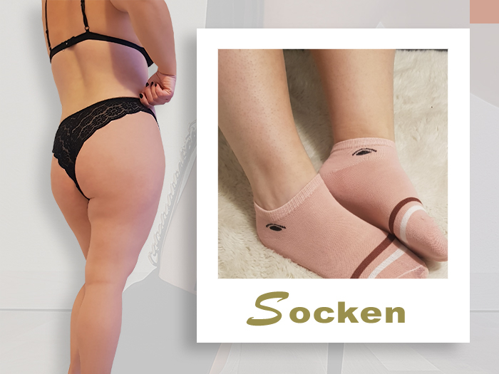 Se Rosa Baumwollsocken getragen