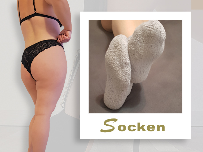 Dicke Kuschelsocken getragen